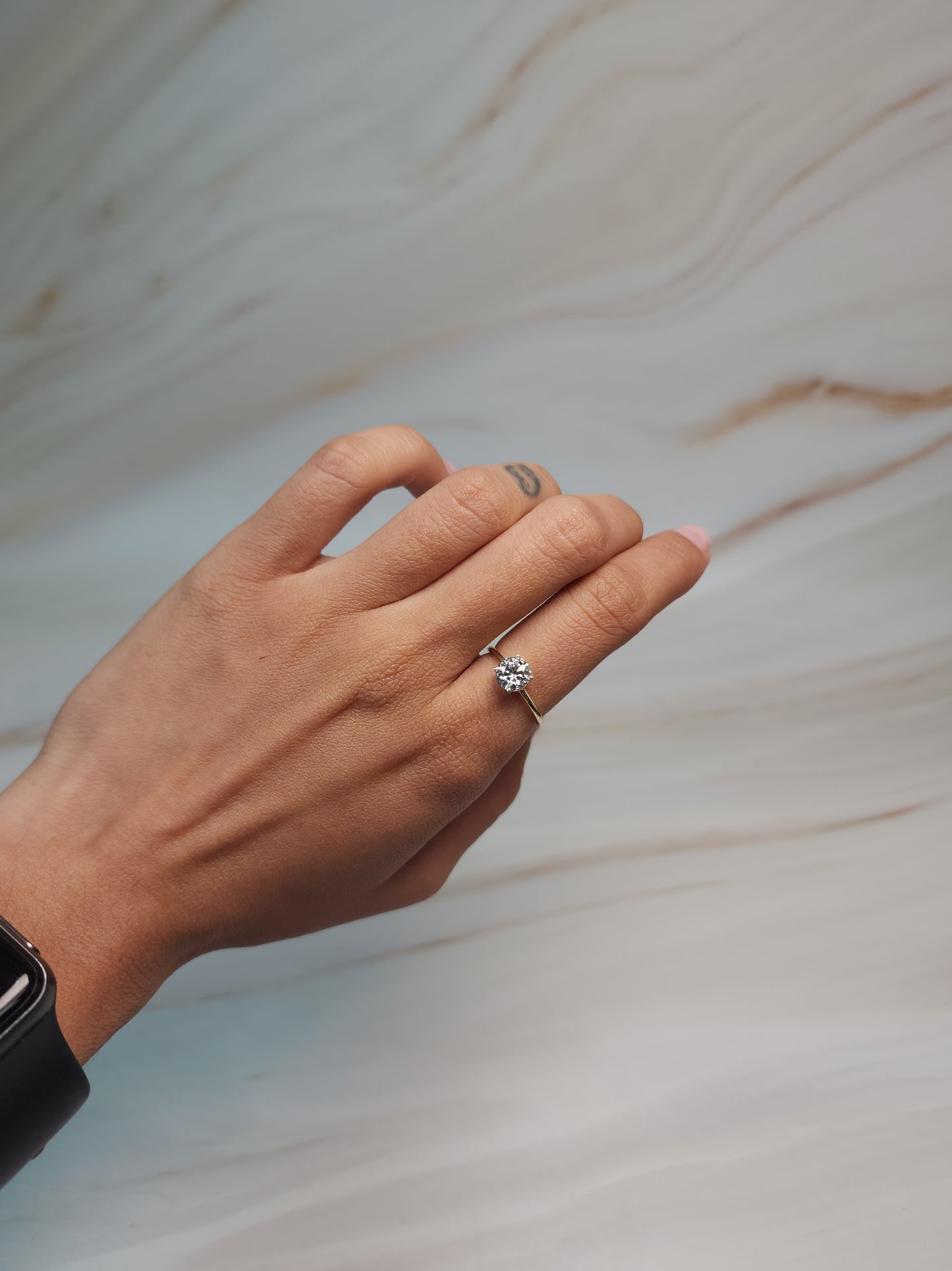 14Kt Gold  1 Ct Lab Grown Diamond Ring