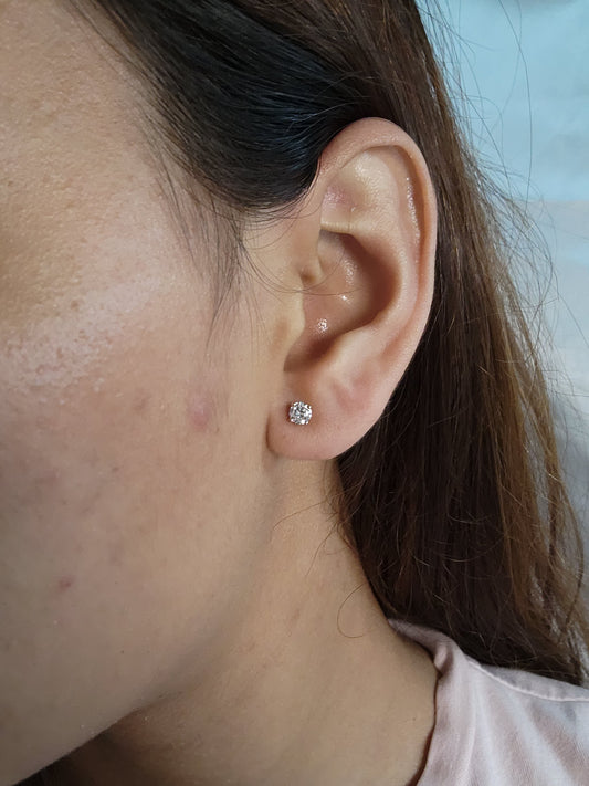 14Kt Gold 0.50 Ct Lab Grown Diamond Stud Earrings