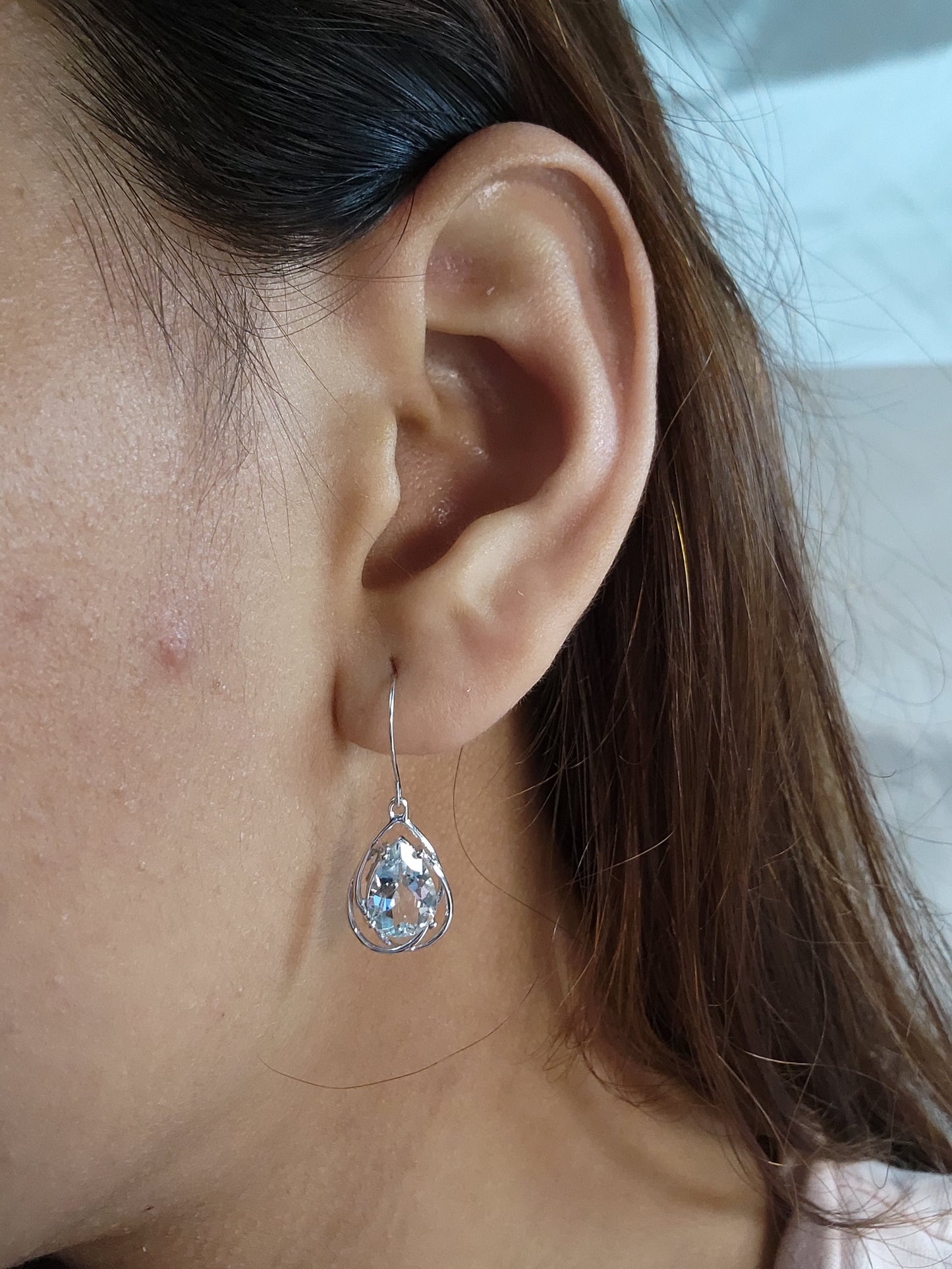 14Kt Gold Natural Aquamarine Teardrop Dangle Earrings