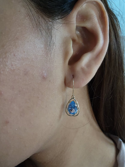 14Kt Gold 4 Ct Aquamarine Pear Teardrop Design Dangle Earrings