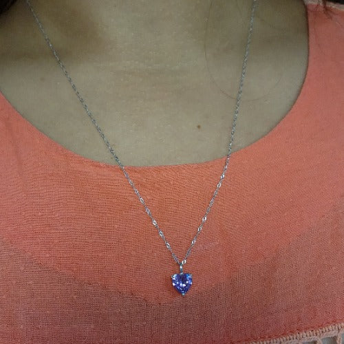 14Kt Gold Alexandrite Heart Pendant Necklace