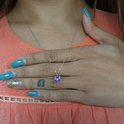 14Kt Gold Alexandrite Heart Pendant Necklace