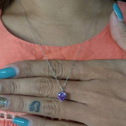 14Kt Gold Alexandrite Heart Pendant Necklace