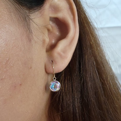 14Kt Gold Mercury Mist Mystic Topaz Bezel Dangle Earrings