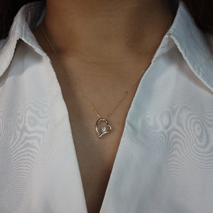 14Kt Gold 0.15 Ct Lab Grown Diamond Heart Pendant Necklace