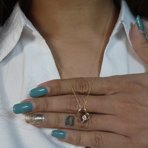 14Kt Gold 0.15 Ct Lab Grown Diamond Heart Pendant Necklace