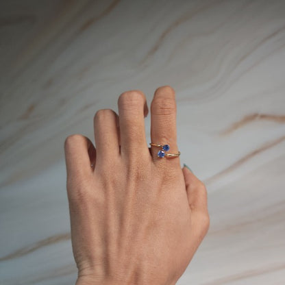 14Kt Gold 2 Stone Tanzanite Ring