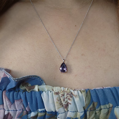 14Kt Gold Amethyst Teardrop Pendant