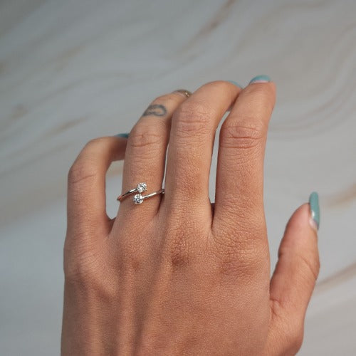 14Kt Gold 0.20 Ct 2 Lab Grown Diamond Ring