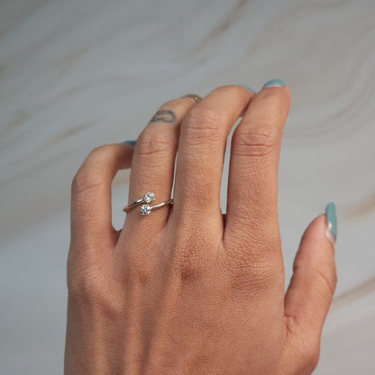 14Kt Gold 0.20 Ct 2 Lab Grown Diamond Ring