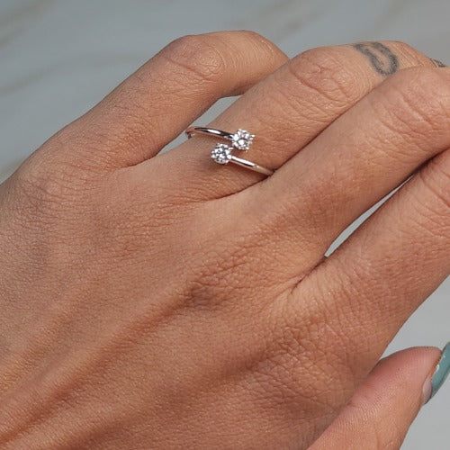 14Kt Gold 0.20 Ct 2 Lab Grown Diamond Ring