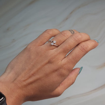 14Kt Gold 0.20 Ct 2 Lab Grown Diamond Ring