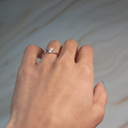 14Kt Gold 0.20 Ct 2 Lab Grown Diamond Ring