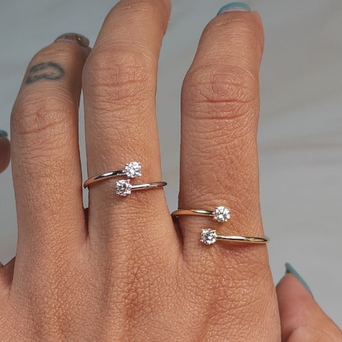 14Kt Gold 0.20 Ct 2 Lab Grown Diamond Ring