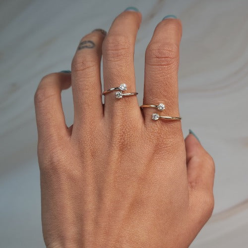 14Kt Gold 0.20 Ct 2 Lab Grown Diamond Ring