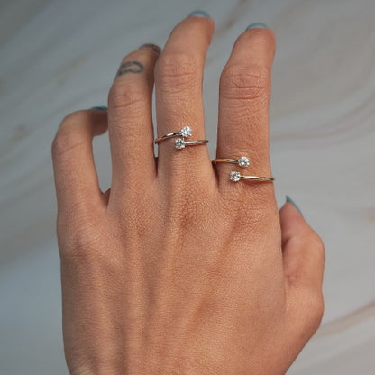 14Kt Gold 0.20 Ct 2 Lab Grown Diamond Ring