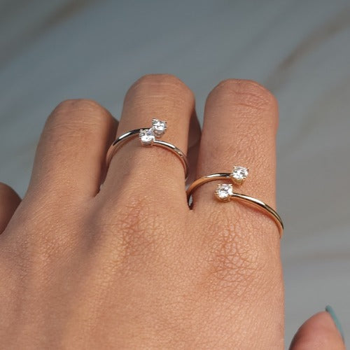 14Kt Gold 0.20 Ct 2 Lab Grown Diamond Ring