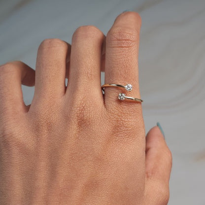 14Kt Gold 0.20 Ct 2 Lab Grown Diamond Ring