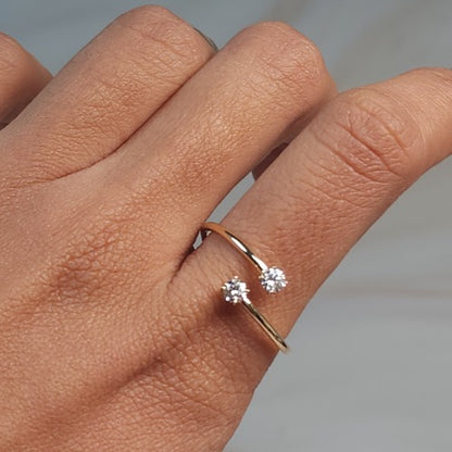 14Kt Gold 0.20 Ct 2 Lab Grown Diamond Ring