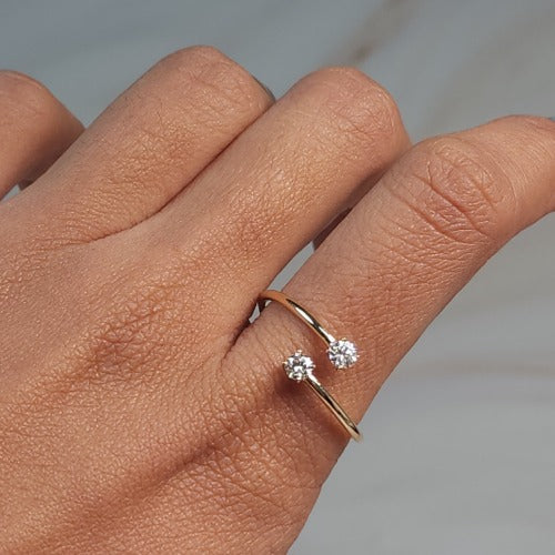 14Kt Gold 0.20 Ct 2 Lab Grown Diamond Ring