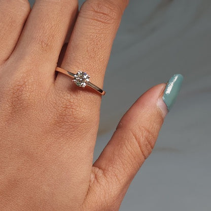 14Kt Gold 0.60 Ct Genuine Natural Diamond Ring