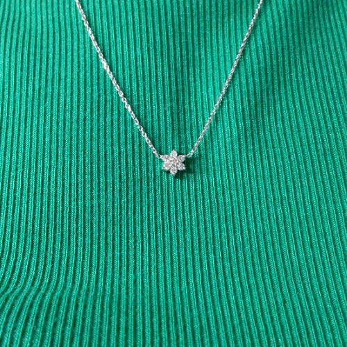 14Kt Gold Flower Star Cluster Necklace Pendant