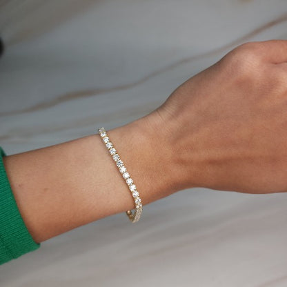 14Kt Gold 5 Ct Lab Grown Diamond Tennis Bracelet