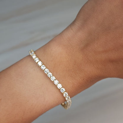 14Kt Gold 5 Ct Lab Grown Diamond Tennis Bracelet