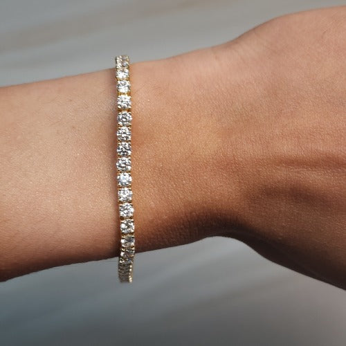 14Kt Gold 5 Ct Lab Grown Diamond Tennis Bracelet