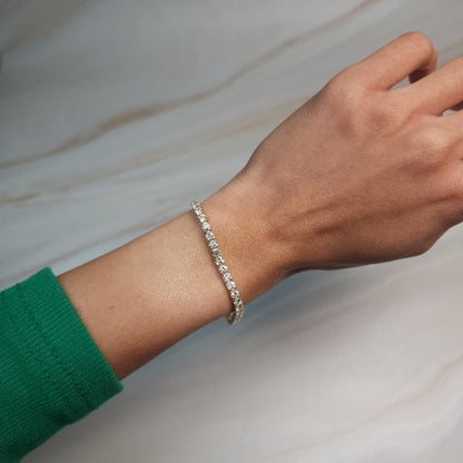14Kt Gold 5 Ct Lab Grown Diamond Tennis Bracelet