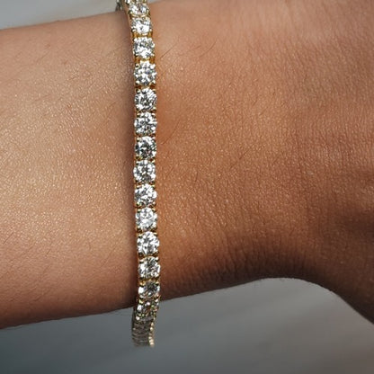 14Kt Gold 5 Ct Lab Grown Diamond Tennis Bracelet