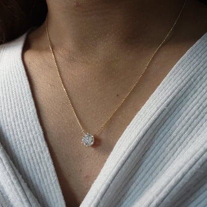 14Kt Gold 1 Ct Lab Grown Diamond 6 Prong Solitaire Pendant