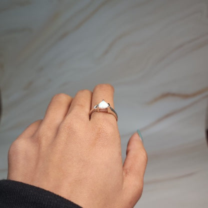 14Kt Gold Opal & Diamond Trillion Ring