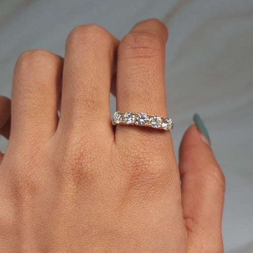 14Kt Gold 1 Ct Lab Grown Diamond 5 Stones Ring