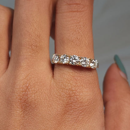 14Kt Gold 1 Ct Lab Grown Diamond 5 Stones Ring