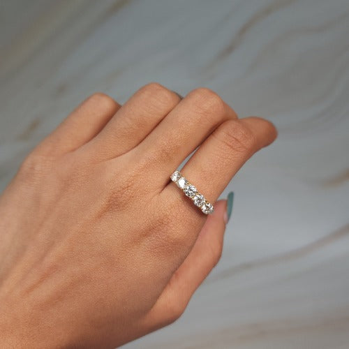 14Kt Gold 1 Ct Lab Grown Diamond 5 Stones Ring