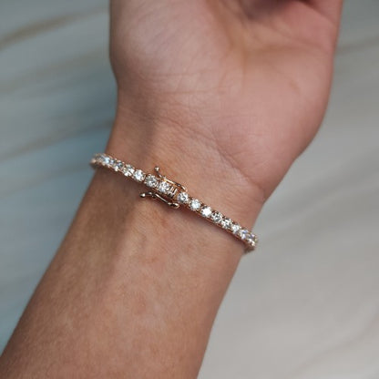 14Kt Gold 5 Ct Lab Grown Diamond Tennis Bracelet