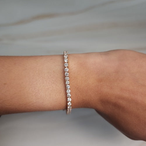 14Kt Gold 5 Ct Lab Grown Diamond Tennis Bracelet