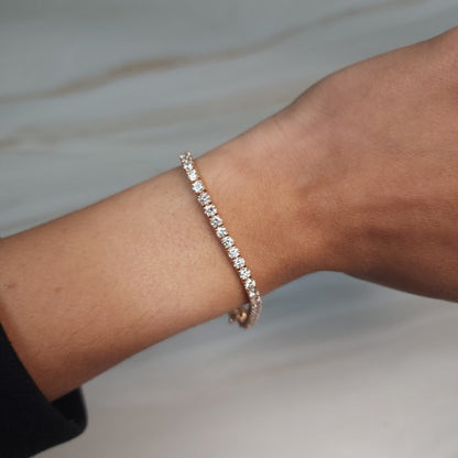 14Kt Gold 5 Ct Lab Grown Diamond Tennis Bracelet