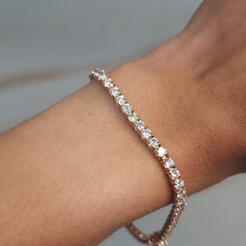 14Kt Gold 5 Ct Lab Grown Diamond Tennis Bracelet