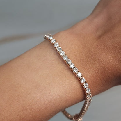 14Kt Gold 5 Ct Lab Grown Diamond Tennis Bracelet