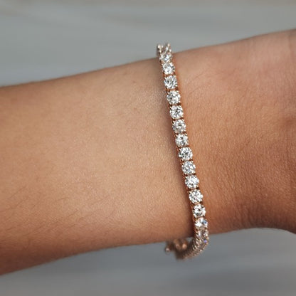 14Kt Gold 5 Ct Lab Grown Diamond Tennis Bracelet