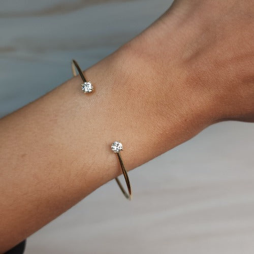 14Kt Gold 0.40 Ct Genuine Natural Diamond Bangle Bracelet