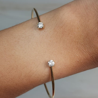 14Kt Gold 0.40 Ct Genuine Natural Diamond Bangle Bracelet