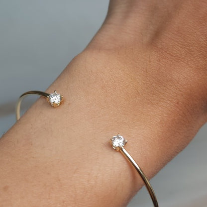 14Kt Gold 0.40 Ct Genuine Natural Diamond Bangle Bracelet