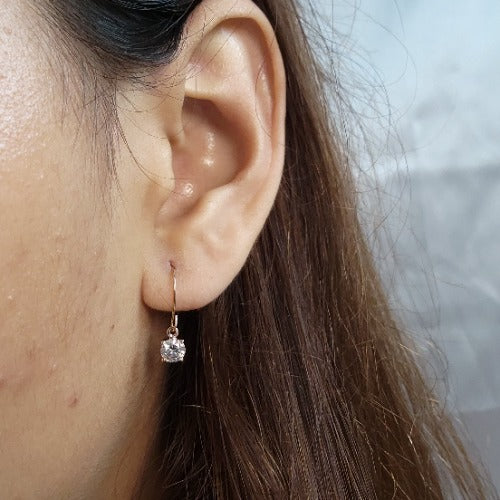 14Kt Gold 0.80 Ct Lab Grown Diamond Dangle Earrings