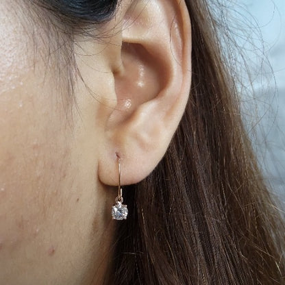 14Kt Gold 0.80 Ct Lab Grown Diamond Dangle Earrings