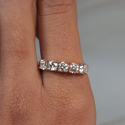 14Kt Gold 1 Ct Lab Grown Diamond 5 Stones Ring