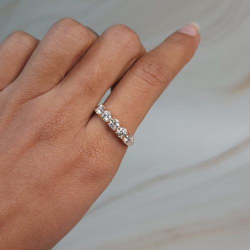 14Kt Gold 1 Ct Lab Grown Diamond 5 Stones Ring