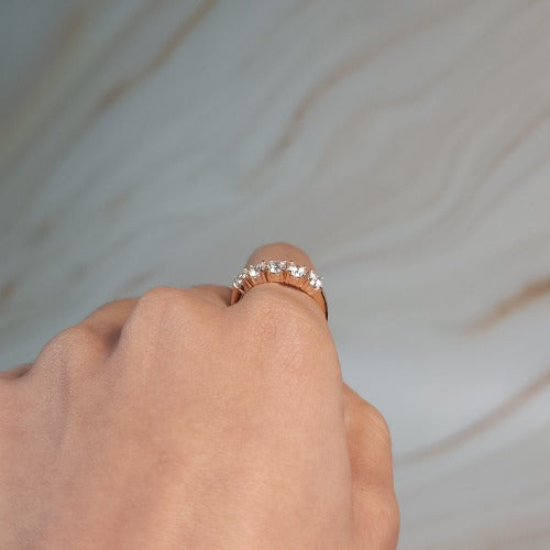 14Kt Gold 1 Ct Lab Grown Diamond 5 Stones Ring